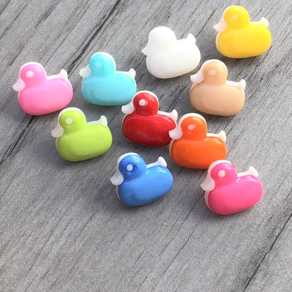 13.5mm Duck Shaped Baby Buttons on Shank Pk Sizes of 10 or 20 Assorted Colours