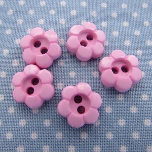 Baby Buttons 11mm & 15mm Pink Daisy Shaped Flower Buttons Asst Pk Sizes