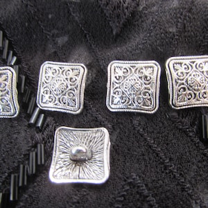 Square Tibetan Silver Buttons