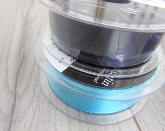 15mm Peacock Blue or Navy Berisford Double Satin Ribbon 2m, 5m, 10m & 20m