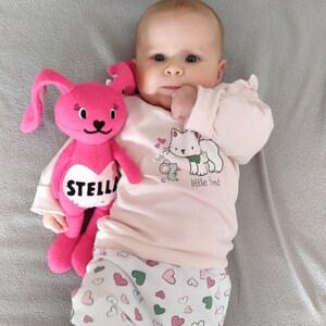 Osterhase Plüschtier, Personalisierter Hase, Ostergeschenk, KorbFüller, Osterhasen Plüschtier Hase mit Baby Kind Name Hase