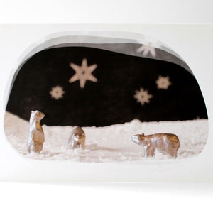 Silberne Eisbären - festliche Grußkarten, für Weihnachten oder Feiertage