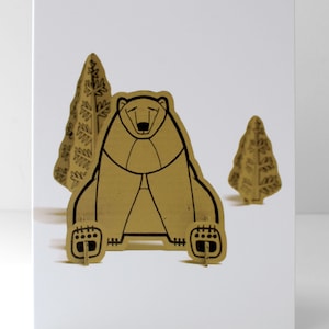 Recycled Eisbär Grußkarte, für Weihnachten oder Feiertage