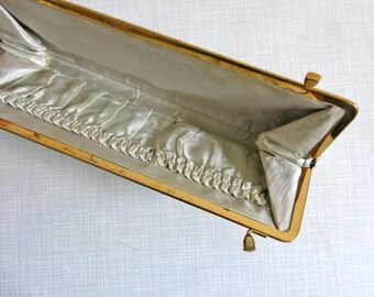 Vintage // Clutch // Cliptasche // Leder // Gold // Knipstasche // elegant