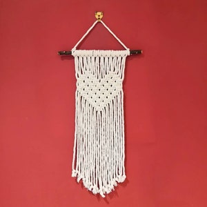 Handmade Sweetheart Cotton Macrame Wall Hanging Natural