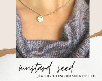 Mustard Seed Necklaces for Women, Encouragement Gift Necklace, Faith Necklace Message Card, Affirmation Necklace, Message Card Jewelry, Hope