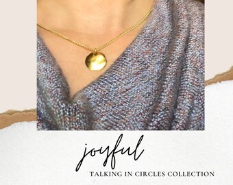 Joyful Jewelry, Best Friend Necklace, BFF Gift, Ceramic Necklace Circle, Uplifting Gift Women, Message Card Jewelry, Soul Sister Necklace