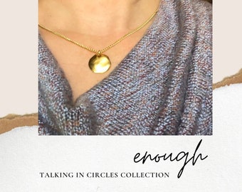 Enough Necklace, Pendant Necklace Circle, Faith Necklace Message Card, Recovery Necklace, Message Card Jewelry, Encouragement Gift Necklace