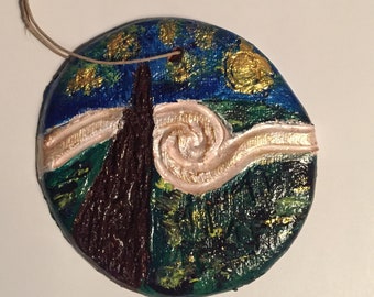 Starry Night Ornament, Van Gogh Ornament, Meaningful Gifts, Thoughtful Gifts, Ceramic Christmas Ornaments, Unique Ornaments, Caring Gifts