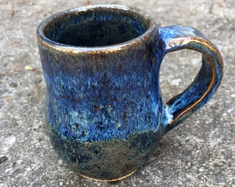 Stoneware Mug with Handle, Handmade Ceramic Mug Blue, Small Ceramic Mug, Coffee Mug Pottery Handmade, Ceramic Mug with Handle, Blue Ceramic