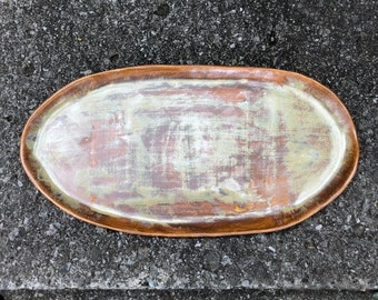 Decorative Tray for Coffee Table, Large Pottery Plate Handmade, Oval Tray Ceramic, Large Jewelry Tray Ceramic, Decorative Tray for Jewelry