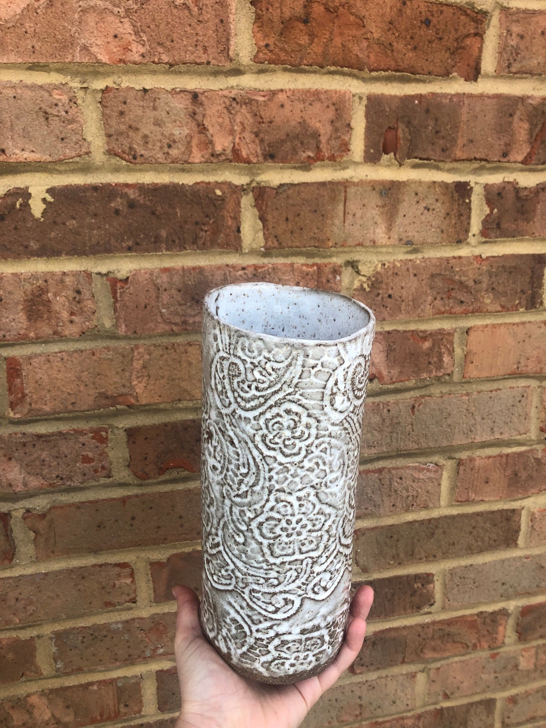 White Vase Decor, White Ceramic Vase Handmade, Clay Vases Handmade