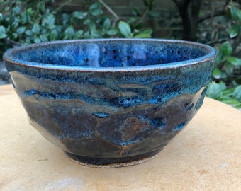 Blue Pottery Bowls Handmade, Handmade Ceramic Bowl, Ceramic Bowls Handmade, Blue Ceramic Bowl, Pottery Bowl, Stoneware Bowl, Large Bowl