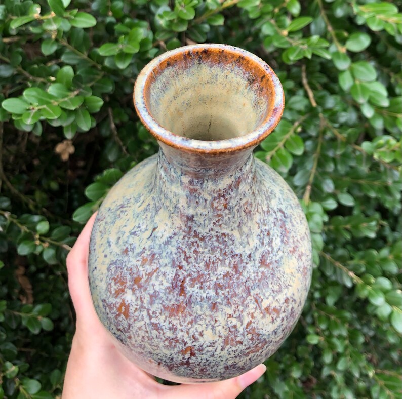 Ceramic Flower Vase Green Pottery Vase Handmade Clay Vases Etsy