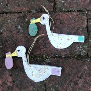 STORK CHRISTMAS ORNAMENT, Keepsake ornament, pregnancy, mom to be, mom and baby, pregnancy gift, expecting moms gift, unique gift, christmas