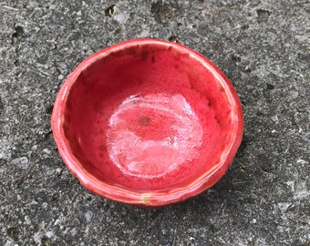 Small Red Ceramic Bowl, Colorful Ring Dish, Pottery Bowls Handmade, Handmade Ceramic Bowl Red, Ceramic Berry Bowl, Jewelry Dish for her