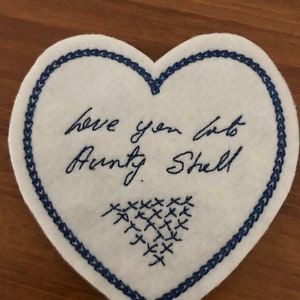 Handwriting patch for memory Bear, memory cushion