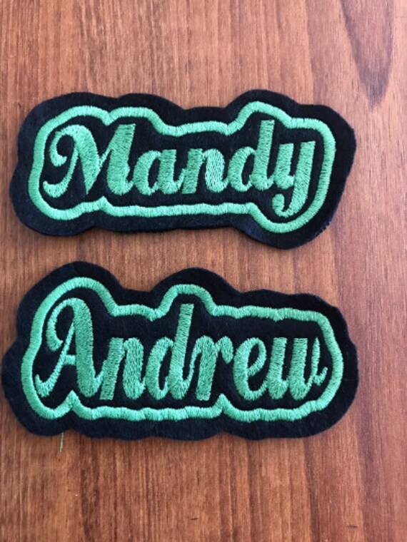 Personalised Embroidered name patch/badge made to order sew on