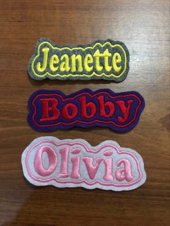 LARGE: Personalised Embroidered Name Patch/badge Made to Order Sew On 