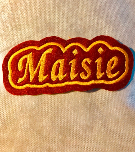 Personalised Embroidered name patch/badge made to order sew/on