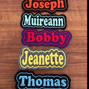 Personalised Embroidered name patch/badge made to order sew on