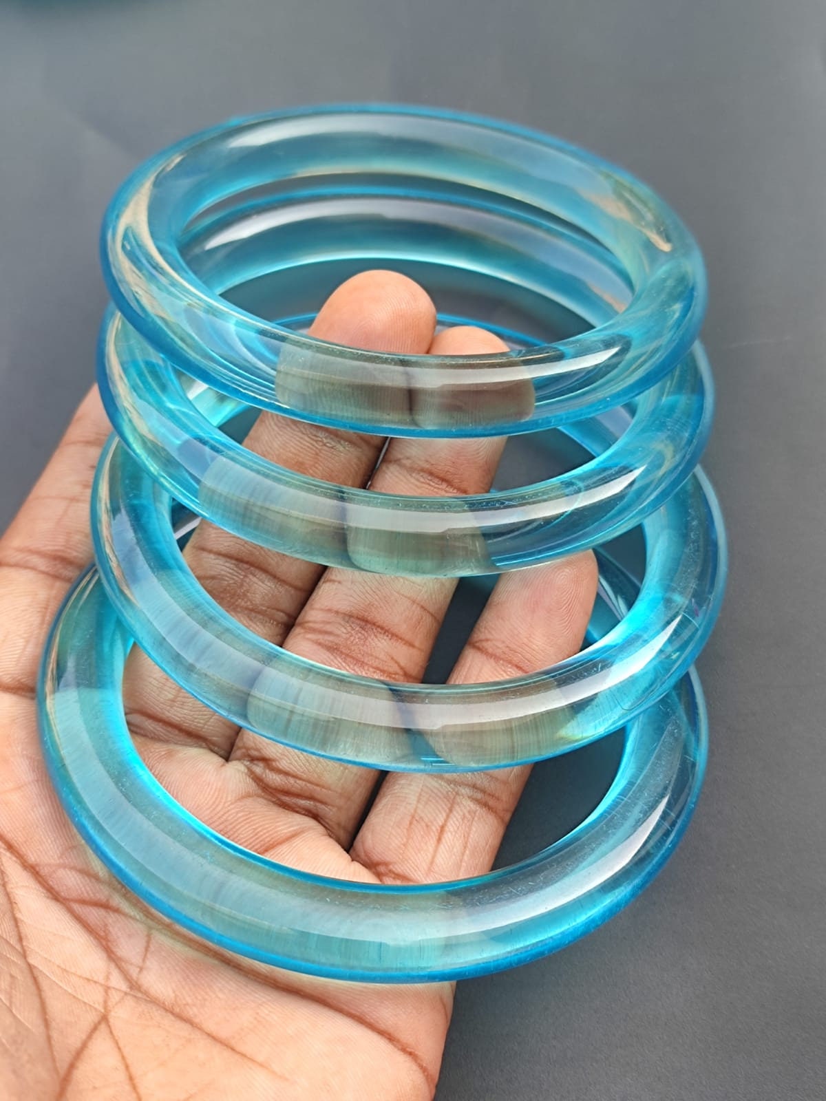 Handcrafted Resin Bangle Set, Retro Acrylic Bracelets, Fashion