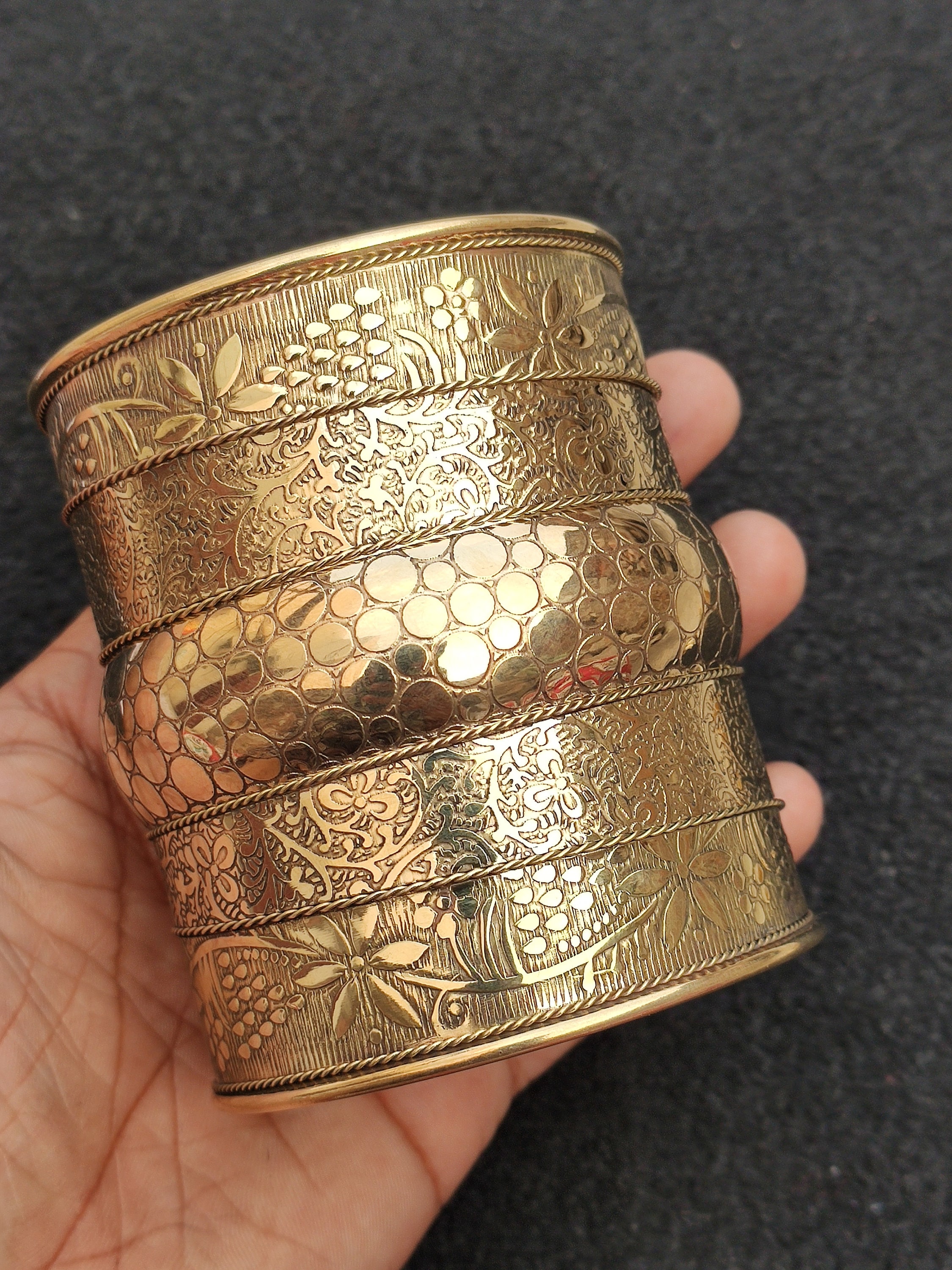 Handcrafted Brass Cuff Bangle, Vintage Style Indian Jewelry - Etsy