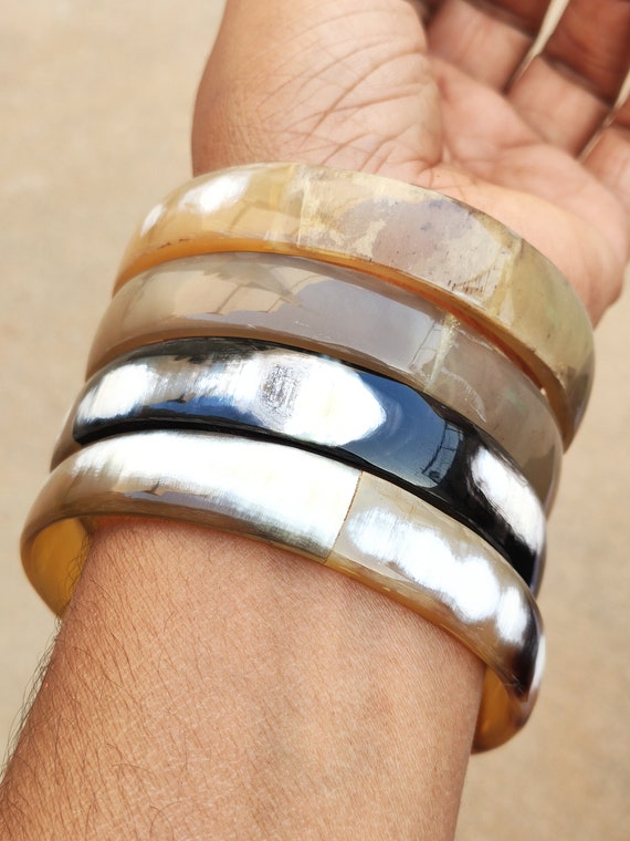アクセサリー brass buffalo horn bangle Ethically Sourced Natural Buffalo Horn Jewelry 4 Pcs Set-horn