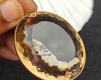 天然宝石ジュエリー 巨大なオーバルシェイプカットストーン スモーキー