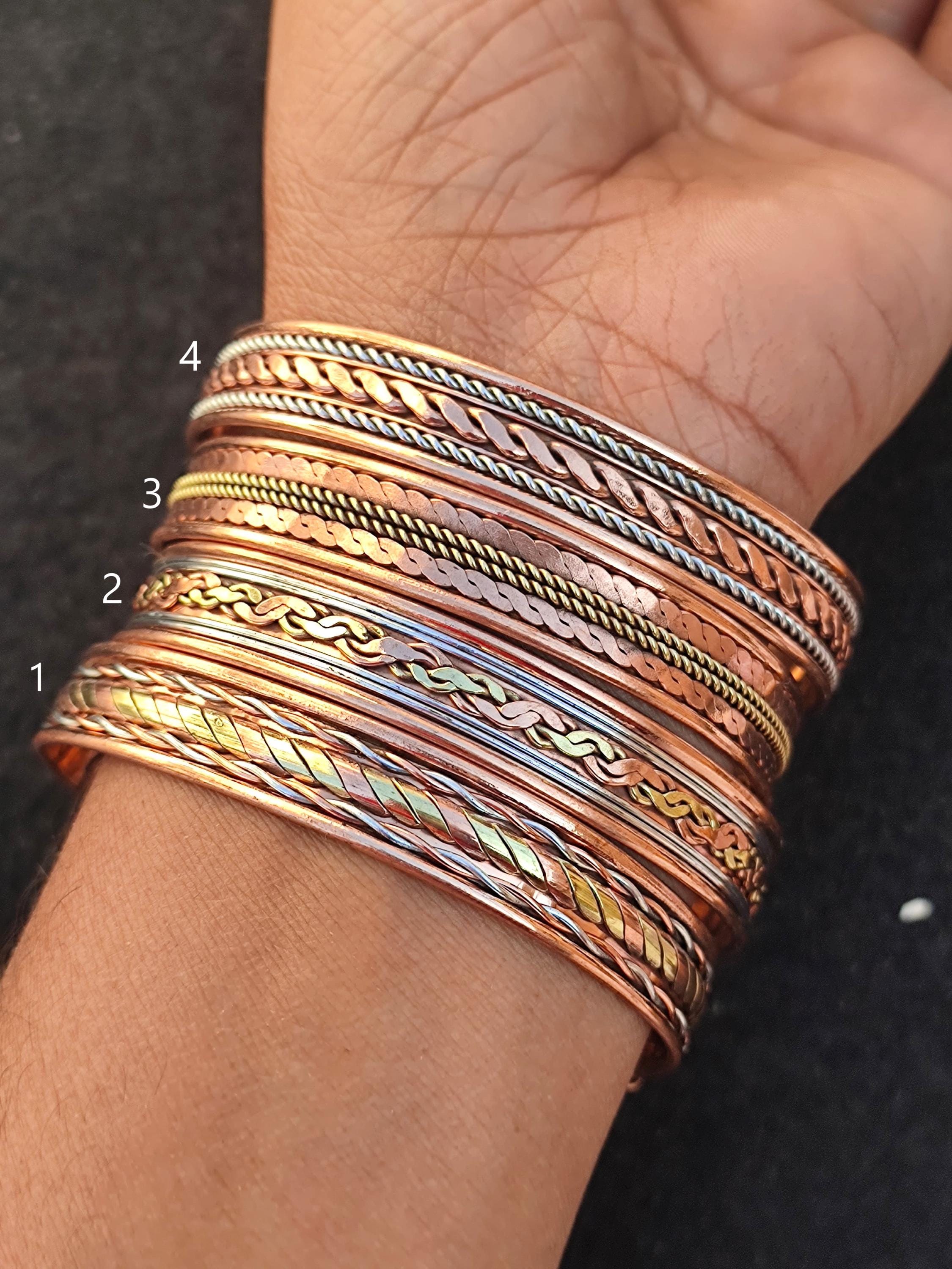 Produktbild von Verdrehte Reine Kupfer Magnet Armband Verstellbare Gesundheit Energie Armreifen Arthritis Schmerz Linrung Offene Manschette Schmuck Frauen Veränrbar