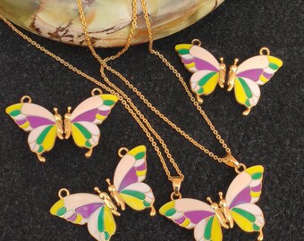 Hifunny Butterfly Friendship Necklace & Bracelet Set - Cute Enamel Animal Jewelry For Women, Men, Couples - View #3