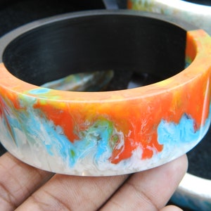 1 Piece Resin Bangle Bracelet Color full Resin Stacking Bangles Handmade Bohemian Designer Fashion Jewelry Gift Sale