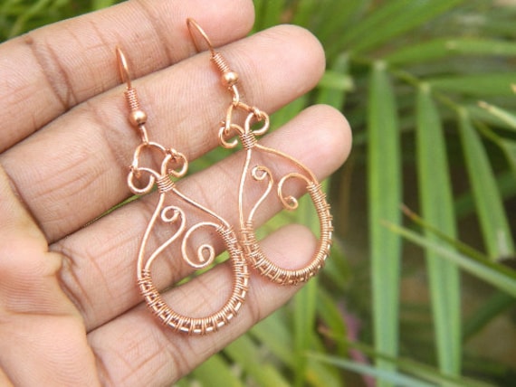 Copper wire hotsell earrings