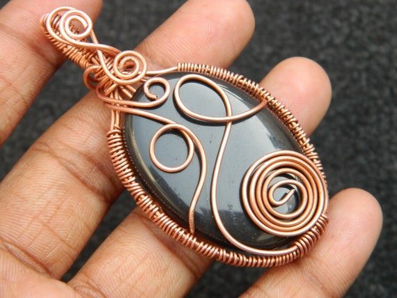 Black Onyx Wire Wrapped Pendant Copper Wire Pendant Filigree Art Wire Wrap  Pendant Beautiful Pendant Wire Wrapped Jewelry, Gemstone Pendant -   Canada