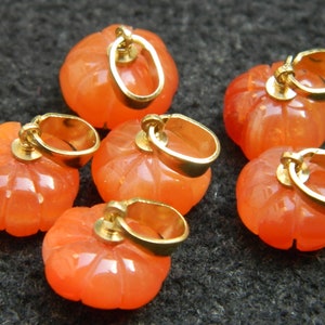 Natural Carnelian Hand Carved Pumpkin Pendant Genuine Gemstone Jewelry Handcrafted Vintage Style Unique Designer August Birthstone Gift Sale
