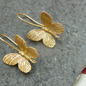 Vergoldetes Messing Schmetterling Ohrstecker Stecker Ohrringe Einzigartige Designer Vintage Style Handgefertigte Modeschmuck machen Liefert Zubehör