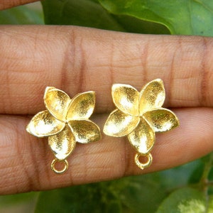 Brass stud ear post Brass jewelry Gold plated stud Brass connector DIY Jewelry Supplies Making Jewelry