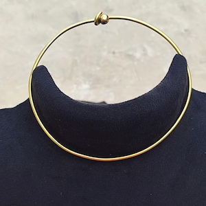 Gold Wire Choker Golden Brass Choker Necklace Blank Neck Wire ring Necklace Collar Necklace For Man Women Gift Sale