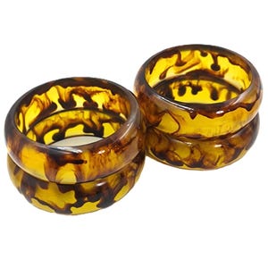 4 pcs set-Honey Color Resin Bangle Bracelet Purely Handcrafted Exclusive Retro Wide Bangle Trendy Partywear Unique Fashion Jewelry for Women