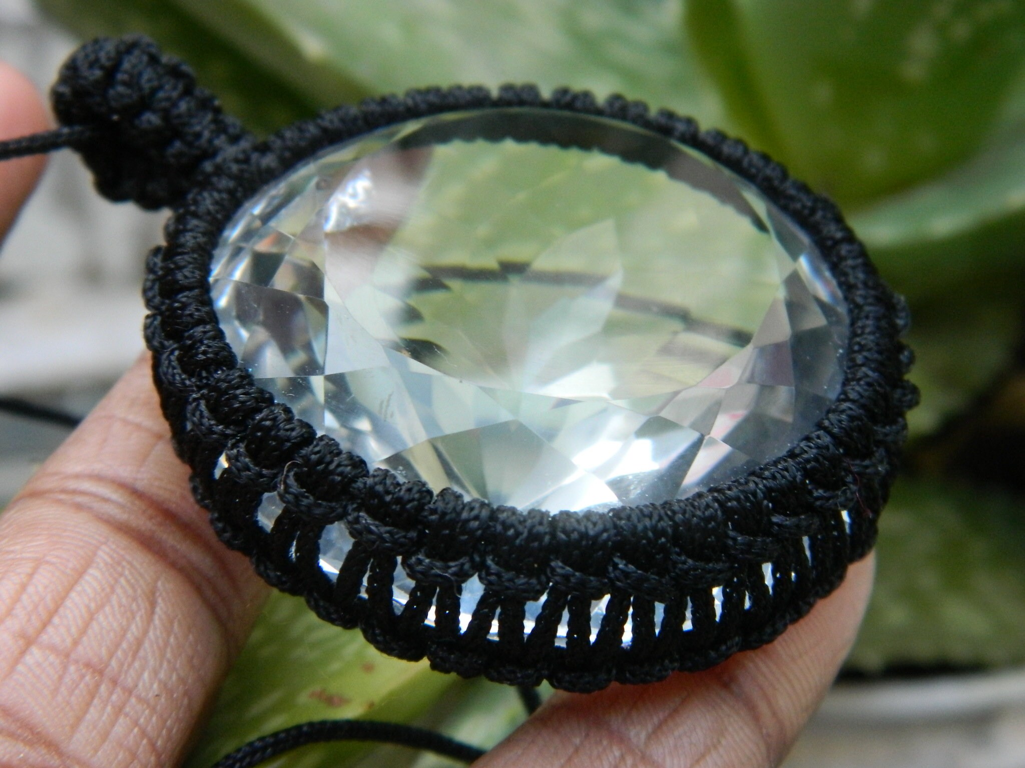 Macrame Rocks Handcrafted Macrame Pendant - Natural Rock Crystal or Smoky Quartz - Etsy