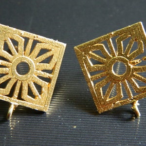 Brass stud ear post Brass jewelry Gold plated stud Brass connector DIY Jewelry Supplies Making Jewelry