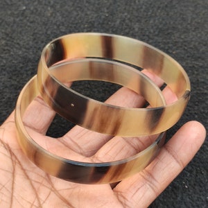Ethically Sourced Natural Buffalo Horn Jewelry 2 pcs set-Horn Bangle Bracelet Purely Handcrafted Vintage Style Antique Look Fashion Jewelry