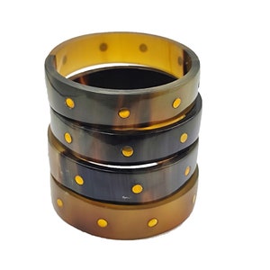 Ethically Sourced Natural Buffalo Horn Jewelry 4 pcs set-Horn Bangle Bracelet Purely Handcrafted Vintage Style Antique Look Fashion Jewelry
