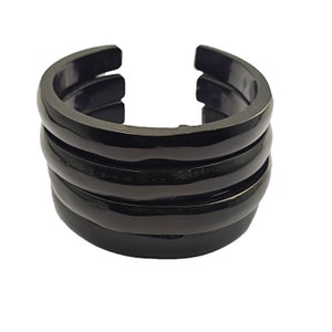 Ethically Sourced Natural Buffalo Horn Jewelry 4 pcs set-Horn cuff Bangle Bracelet Purely Handcrafted Vintage Style Designer Jewelry