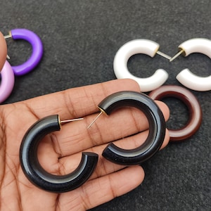 Resin Hoop Earring Multi Color Resin Hoop Stylish Party wear  Earring For Women & Girl