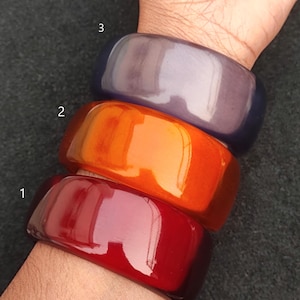 Multi Color Resin Bangle Bracelet Purely Handcrafted Exclusive Retro Wide Bangle Trendy Partywear Unique Fashion Jewelry for Women & Girl