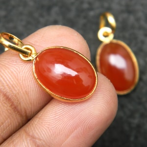 Natural Carnelian necklace pendant  Bezel set gold Plated oval Shape pendant handmade Gemstone pendant Bridesmaid Gift For Her