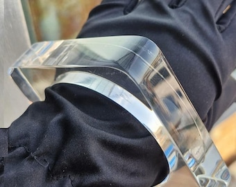 Clear Resin Square Bangle, Handmade Lucite Acrylic Bracelet