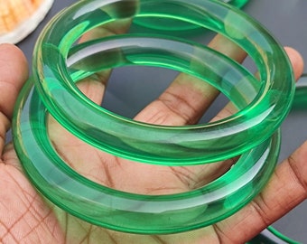 Juego de 2 pulseras de resina / Pulsera acrílica retro transparente