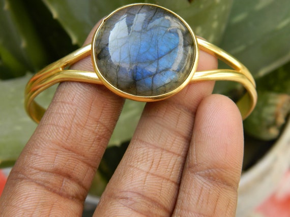 Flashy Labradorite Rainbow Labradorite Cuff Bangle Natural